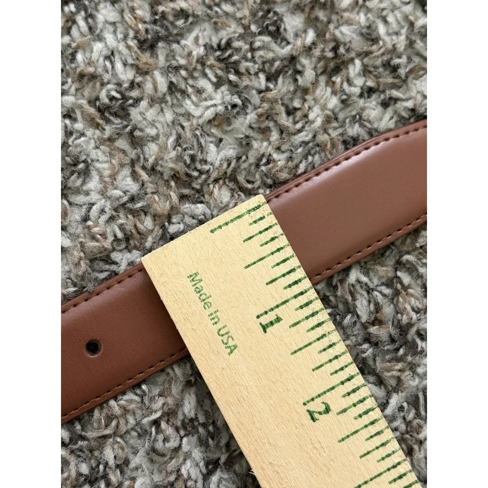Marino Avenue Italian Leather Belt Dress Belt Men's Sz 34 Light Chocolate Brown